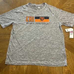 NWT Mens Chicago Bears Gray Short Sleeve Performance Logo T-Shirt Sz XL